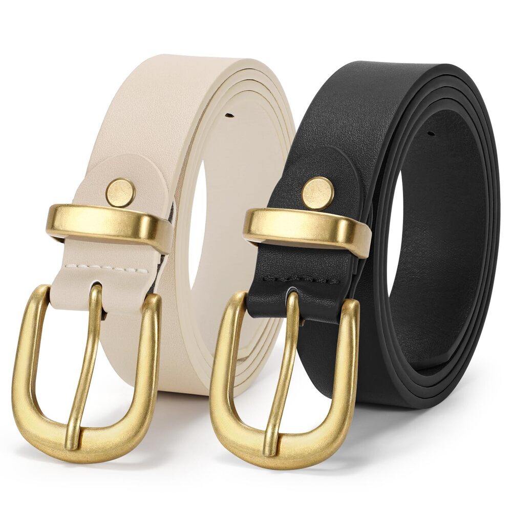9527 Womens Leather Belts For Jeans Pants 1.1" Width Vintage Ladies Belts